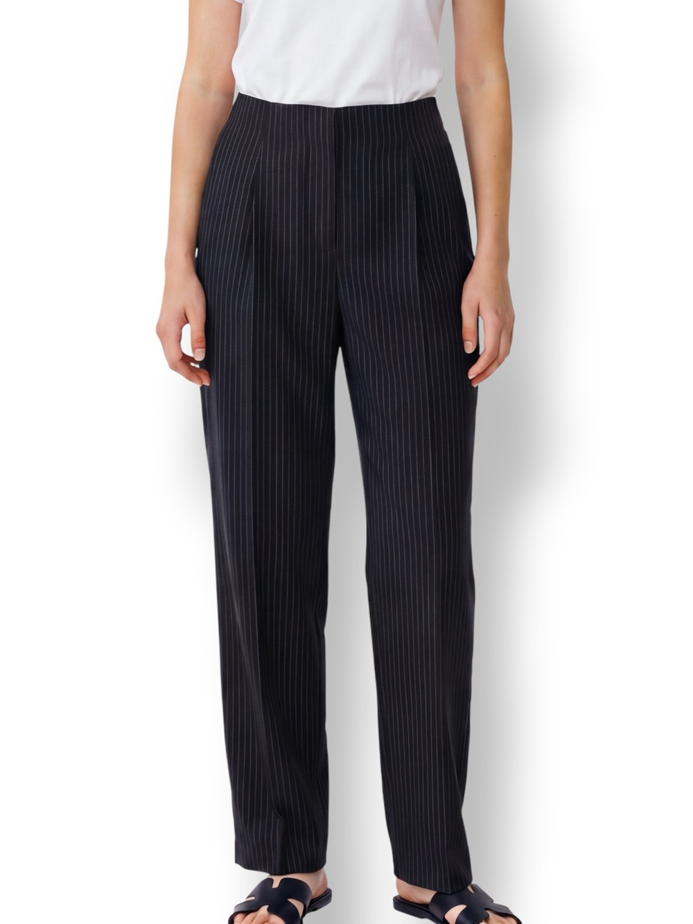 4/$20 JM Collection Jennifer Moore Black Pinstripe High Rise Straight Leg Pants